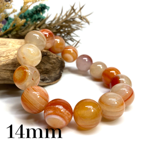 カーネリアン・サードニクス (レッド天眼石) パワーストーン ブレスレット 14mm 天然石ブレス シンプル 浄化 メンズ 男性 14ミリ