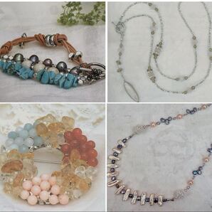 1点限り【4種まとめて】清水ヨウコの南仏プロヴァンススタイルクチュールジュエリー 手芸キット 新品 シルバー ハンドメイド 天然石