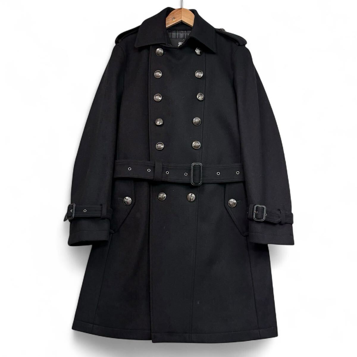 ハルハル 極美品 BURBERRY BLACK LABEL 銀ボタン M BURBERRY BLACK LABEL 銀ボタンピーコート Mサイズ ネイビー - メルカリ