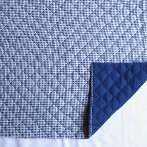 ★キルティング♪リバーシブル(紺・チェック)♪87×30★【NE0739-B】