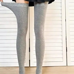 最新ver 薄灰 全長90cmXL 滑り止め付 スーパーロング サイハイソックス ニーハイより確実にロング 実寸 コスプレ 女装等 舞台用