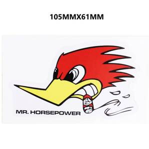 GW91-02 特価 ヴィンテージスタイル Clay Smish クレイスミス Mr. Horsepower ステッカー ダメージ加工 レトロ ガレージ デカール