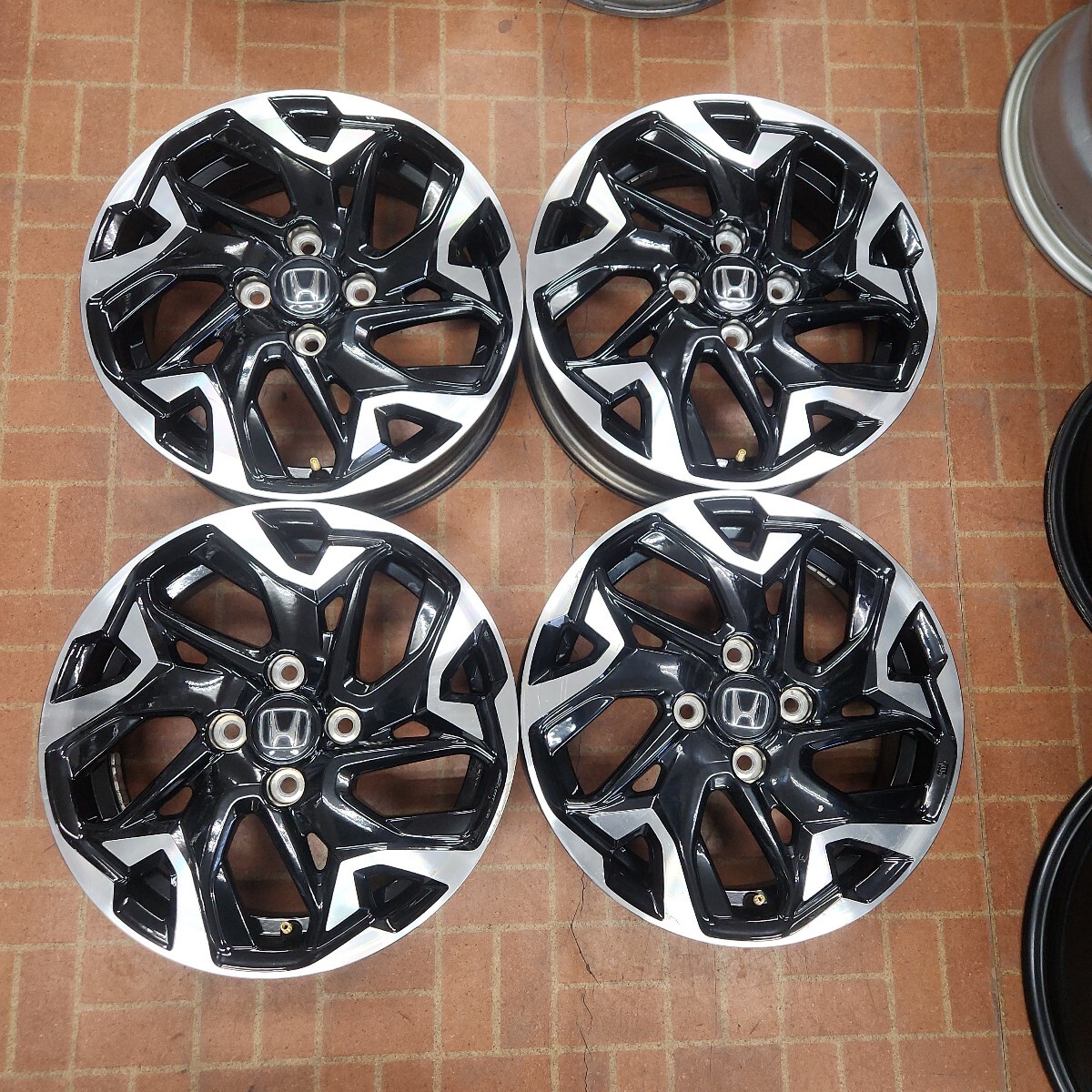  Honda N-BOX custom JF3 оригинальный 15 дюймовый 4.5J +45 4 дыра PCD100 черный полировка 4шт.@ б/у HONDA N- box CUSTOM