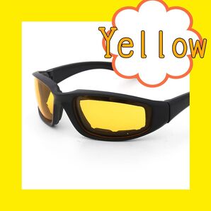 【黄色】ゴーグルサングラス 安全性 実用性 スポーツサングラス アウトドア サイクリング 夜 スポーツ シンプル 男女兼用