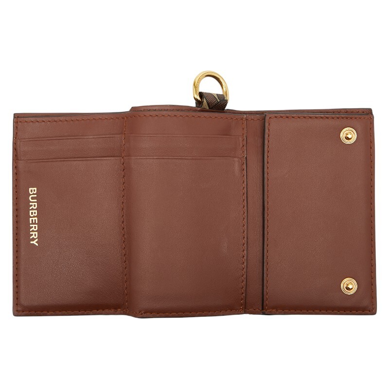 バーバリー TBモノグラム 三つ折り財布 ブラウン マルチカラー PVC レザー レディース BURBERRY 【中古】_サムネイル画像6