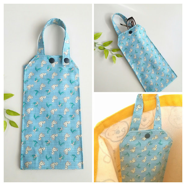 ハンドメイド〈バッグに吊り下げOK〉眼鏡ケース　大人可愛い＊リス柄　(20×10