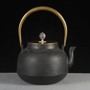 新作★老鉄瓶 提梁壺 対応 鉄やかん 鉄分補給 鉄びん★1.3L