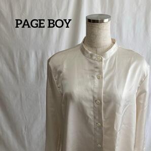 PAGE BOY サテン スリットブラウス