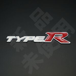 新品・未使用☆TYPE-R タイプR メタルエンブレム ホワイト×レッド 1個 縦32mm×横145mm TYPER ホンダ HONDA ほんだ