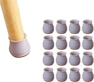 Накладки на ножки стульев Силиконовые накладки на ножки стульев Носки для круглых ножек, набор из 16 Накладки на ножки стульев Предотвращение царапин на полу Серые для диаметров 20-28 мм