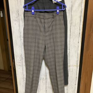 221-463180 221-439253 ユニクロスマートアンクルパンツL グレンチェック 2点セット