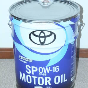 トヨタ純正 エンジンオイル 「トヨタ純正 MOTOR OIL SP 0W-16」 08880-14403 化学合成油 20Lペール缶 日本全国送料無料