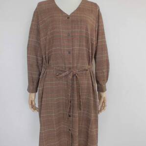 1996 ■オリーブデオリーブ グレンチェックシャツワンピース 新品 ダークブラウン■F