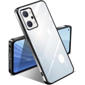 OPPO Reno 7A ケース OPPO Reno 軽量 TPU メッキ加工 ソフトケース 人気 ブラック 824