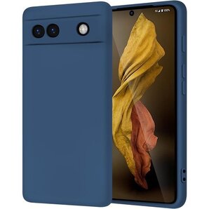 Google Pixel6a 用 ケース シリコン 耐 撃吸収 すり傷防止 柔軟 軽量 薄型 携帯ケース ブルー 1006