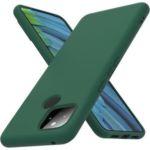 Google Pixel5 ケース シリコン 耐衝撃 指紋防止 滑り防止 深緑 ZMR-6-Pixel5-04 1226
