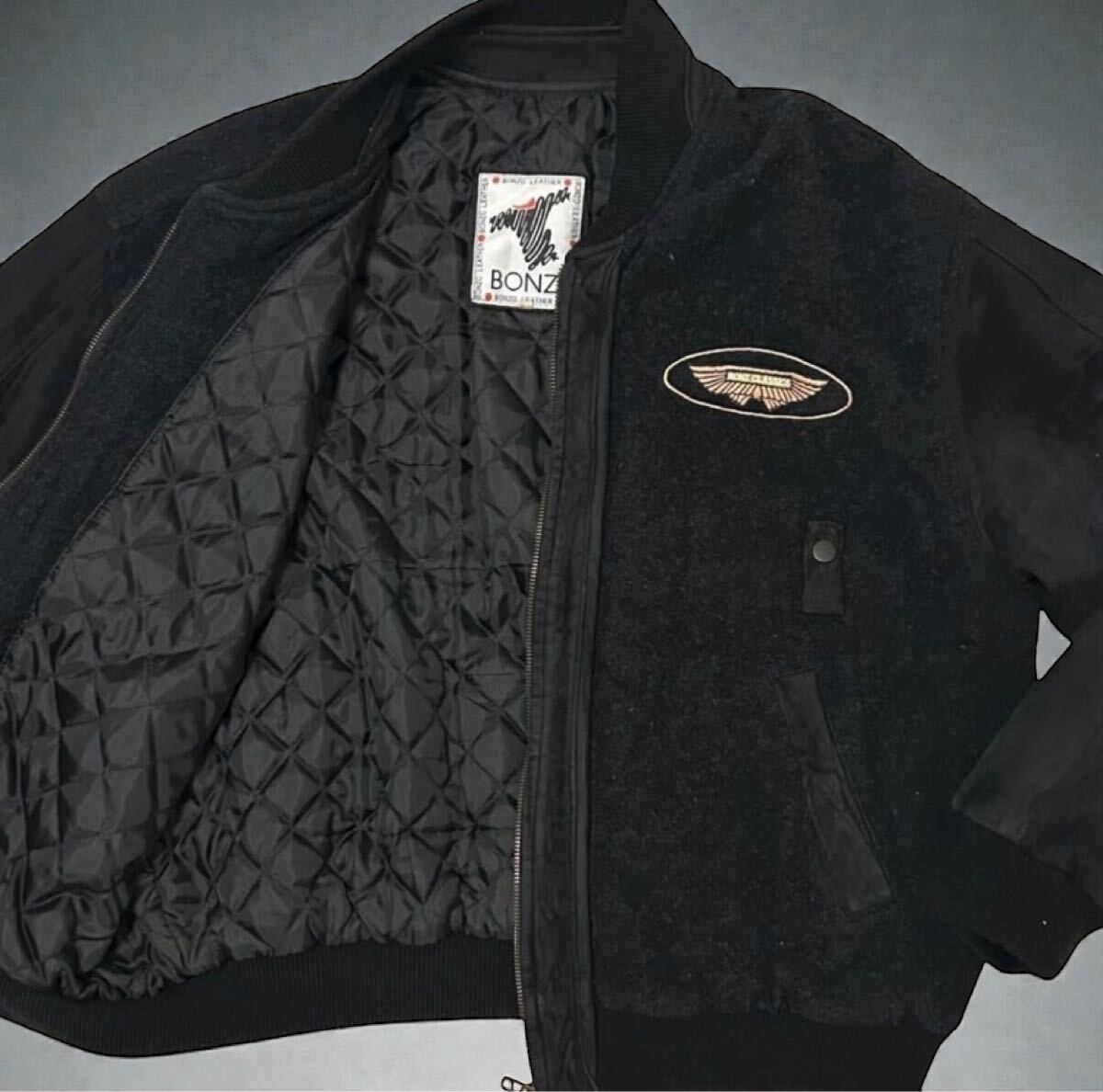 大きいサイズ　ボンズ　ブルゾン　MA-1 ジャケット　キルティング　L相当　黒ブ