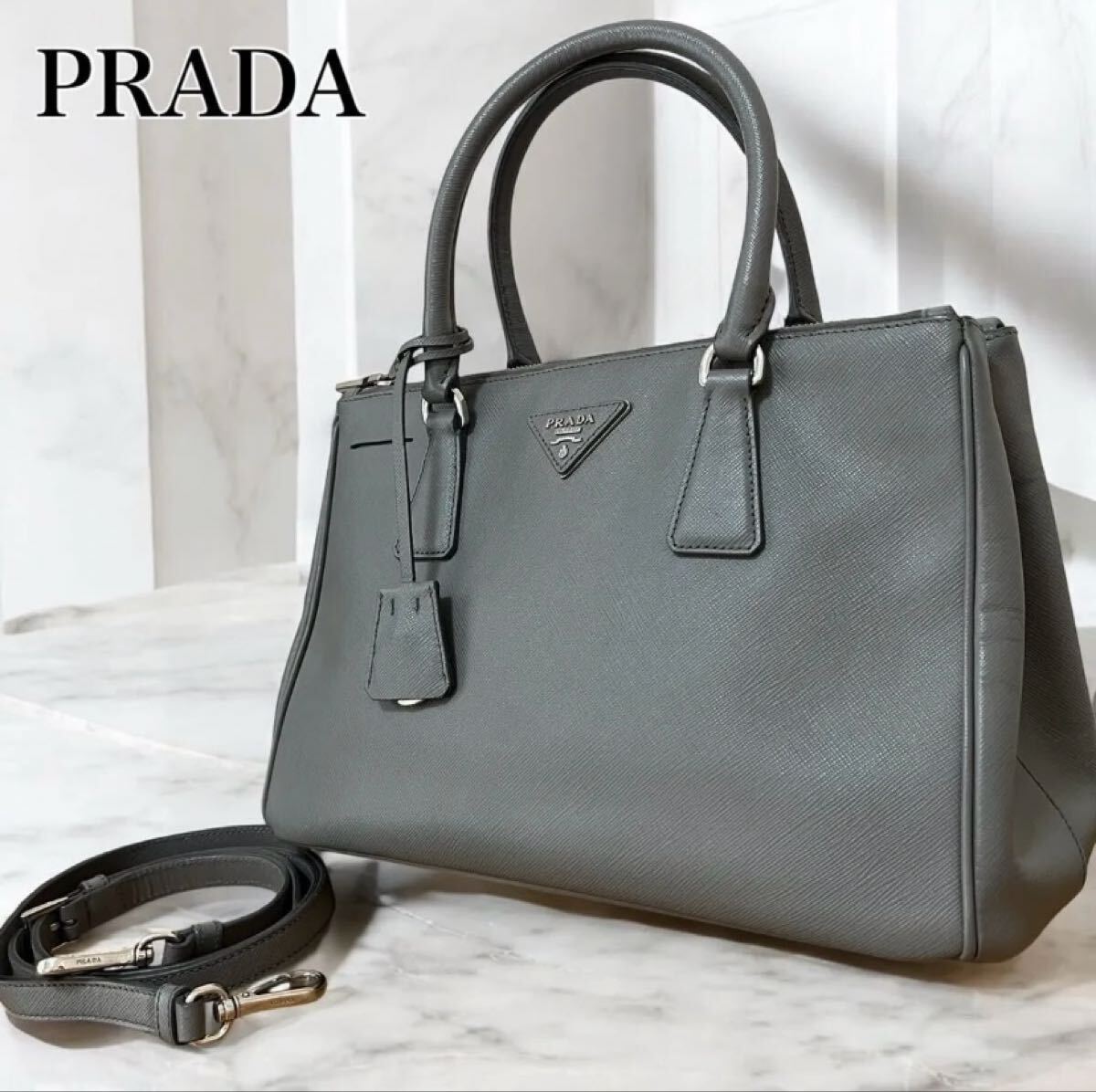美品　プラダ　PRADA ガレリア　ハンドバッグ ショルダーバッグ　2way 三