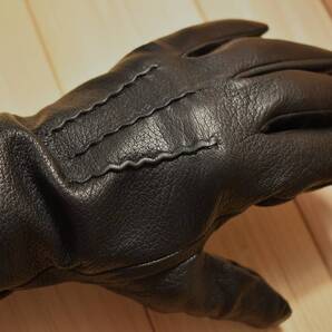 ◎メンズ Mサイズ チャコールグレー プレミアム羊皮の手袋 シープスキン ぽかぽか裏地 防寒手袋