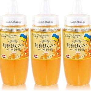 4【ウクライナ産 純粋はちみつ 500g×3本セット】 蜂蜜 ハチミツ 調味料 ハニー シロップ