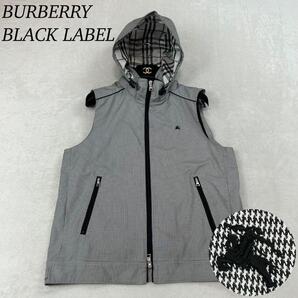 J518 L バーバリーブラックレーベル チェック柄 ベスト メンズ