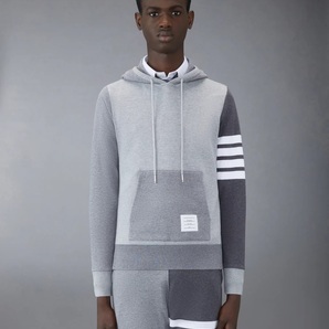 トムブラウン クレイジー グレー パターン プルオーバー パーカー 国内正規品 クラシック ループバック 4BAR フーディー難あり安値即決