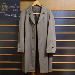 【 ステンカラーコート 比翼コート カントリー ブラウン 茶 L XL ヴィンテージ イギリス生地 おまけつき 】