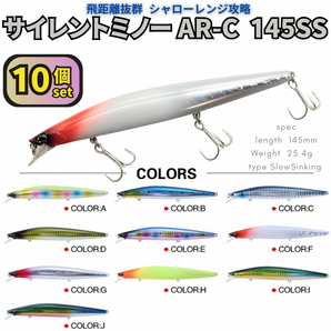 サイレントミノー145SS 10個セット 145mm 25.4g シーバスルアー サイレントアサシン好きに! 移動重心 飛距離抜群【1091mart】