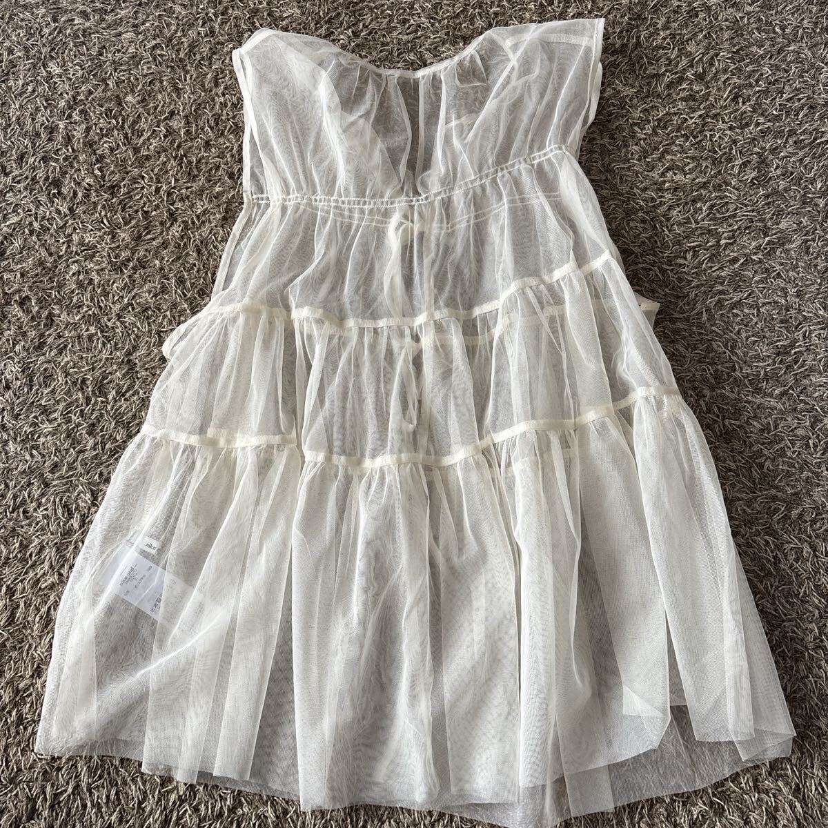 niko and... チュールリボンベスト オフホワイト