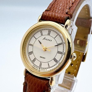 美品 セイコー アベニュー レディース腕時計 クォーツ ゴールド 茶色 ブラウン 動作良好