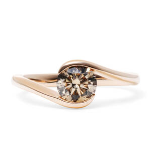 【大人のfancyカラー】K18PG ダイヤモンド 1.003ct ◆ Fancy Brownカラー(天然)リング 指輪【CGL鑑定書付】