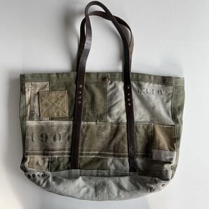 【Limited Edition/USA製】RRL Tote Bag ヴィンテージ トート バッグ ミリタリー 再構築 パッチワーク Judy Augur Ralph Lauren