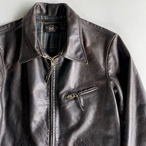 RRL “Leather Jacket” S レザー スポーツ ジャケット カウハイド Ralph Lauren ヴィンテージ