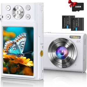 4K デジタルカメラ 4800万画素 デジカメ オートフォーカス 3cmマクロ撮影 超軽量