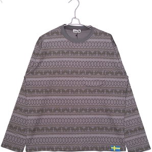 即決■★moz モズ★■総柄 胸ポケ付き ロンT:SIZE=L