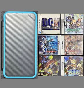 Newニンテンドー2DSLL ブラック×ターコイズ 箱なし 使用品 状態良 動作確認済み ソフト6本付き DQM 世界樹の迷宮 MHG3