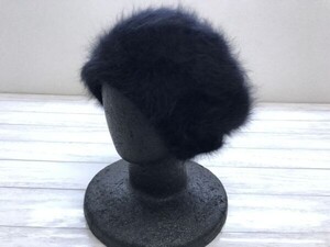 Ray Beams Ray Beams RBS RBS Французский девичий лохматый мех ангоры смесь берет шапка женская Сделано в Японии черный