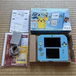 美品 NINTENDO 2DS ポケットモンスター サン・ムーン【ライトブルー】本体 ※任天堂 ニンテンドー Nintendo ポケモン pokemon