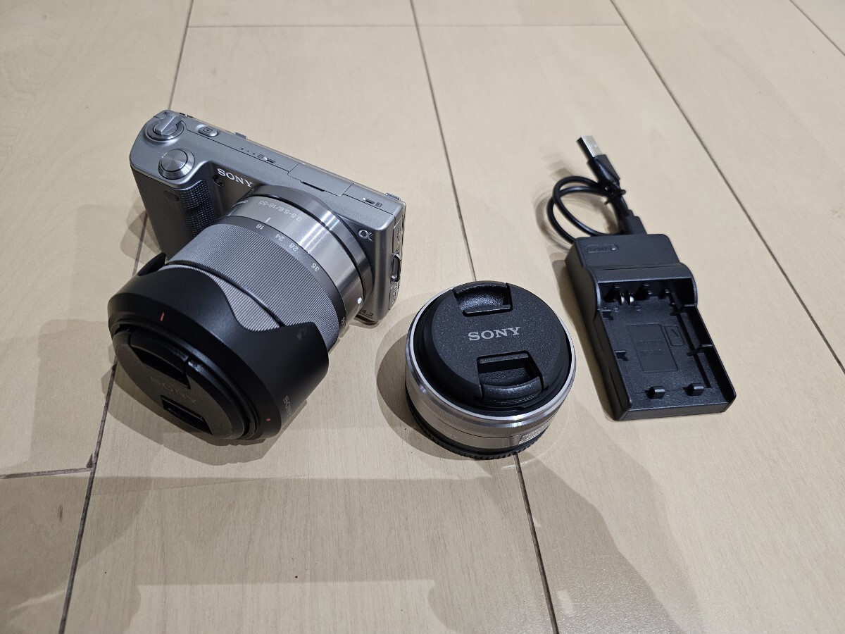 【中古】Sony NEX-5 動作確認済 中古】SONY ソニー α NEX-5 シルバー ズームレンズキット | 中古