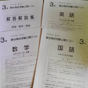 2024年 中3生 8月 駿台高校受験公開テスト(3教科)過去問 解答用紙付 解答付 早稲田アカデミー 早稲アカ サピックス 駿台模試 未使用