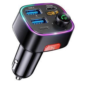 FMトランスミッター【Bluetooth5.4新登場】HUNDRUP 車載FMトランスミッター PD 36W+QC3.0急速充電 車載充電器 ハンズフリー通話