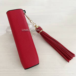 アイコス イルマワン / イルマiワン専用 ケース レザー IQOS ILUMA ONE タッセル付き レッド 赤 赤色 保護カバー おしゃれ かわいい
