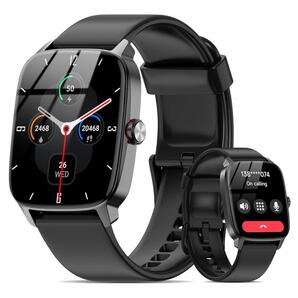 スマートウォッチ iPhone対応 Android対応 Bluetooth5.3 通話機能付き 1.85インチHD大画面 防水 文字盤変更可 ブラック 新品 未使用