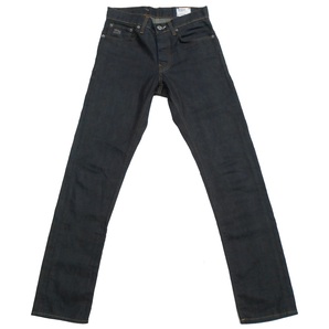 美品 国内正規 G-STAR RAW 3301 SLIM W28 L32 濃インディゴブルーデニム イタリア製 ジースターロウ スリム ロゴ刺繍 デニムパンツ タイト
