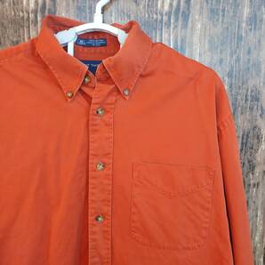 中古 アメリカ古着 GRANT THOMAS グラントトーマス 長袖シャツ メンズ Mサイズ 赤茶色 オレンジ カジュアル おしゃれ 送料無料