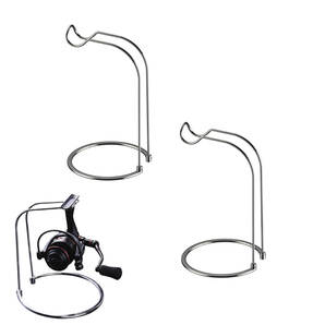 【ディスプレイ用】高さ23cm リールスタンド 2個セット 金属製 防錆仕様 大型スピニングリール対応 3000〜12000番 展示・収納兼用