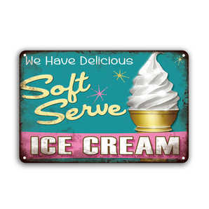 海外飲食店シリーズ★アイスクリーム★お洒落!! 店内や、アメリカンガレージにも★大型60cm★メタル看板★新品★匿名配送