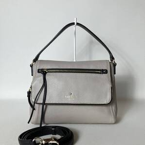 710B97|美品|ケイトスペード 2WAY ハンドバッグ レザー グレージュ