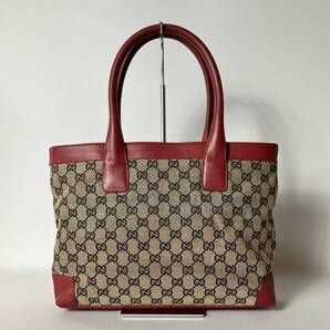 79B280|グッチ GGキャンバス ハンドバッグ レッド
