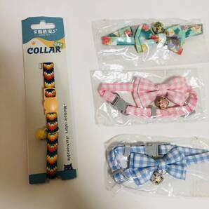 猫用リボン付き首輪4点セットB